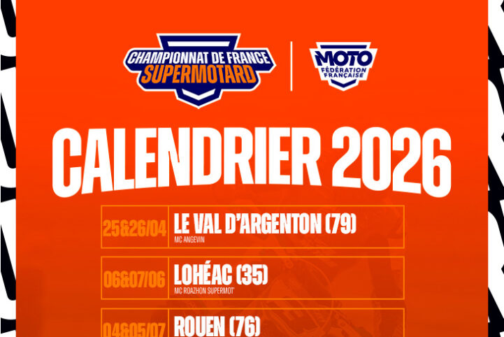 Le calendrier 2026 du Championnat de France Supermotard est là !